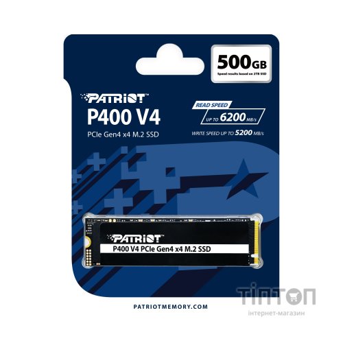Накопичувач SSD M.2 2280 500GB P400 Patriot (P400VP500GM28H)
