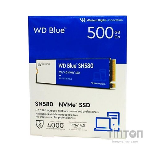 Накопичувач SSD M.2 2280 500GB SN580 Blue WD (WDS500G3B0E)