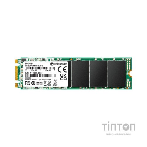 Накопичувач SSD M.2 2280 500GB Transcend (TS500GMTS825S)