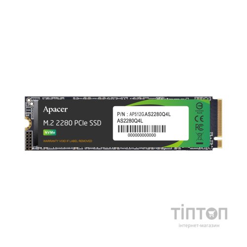 Накопичувач SSD M.2 2280 512GB Apacer (AP512GAS2280Q4L-1)