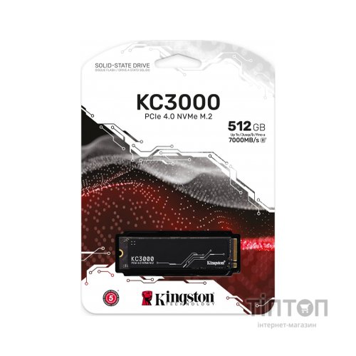 Накопичувач SSD M.2 2280 512GB Kingston (SKC3000S/512G)