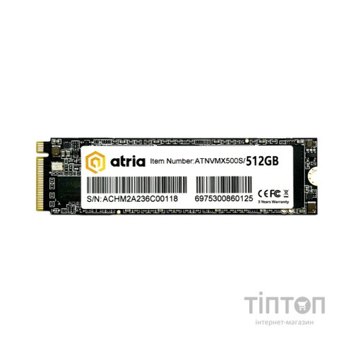 Накопичувач SSD M.2 2280 512GB X500S ATRIA (ATNVMX500S/512)