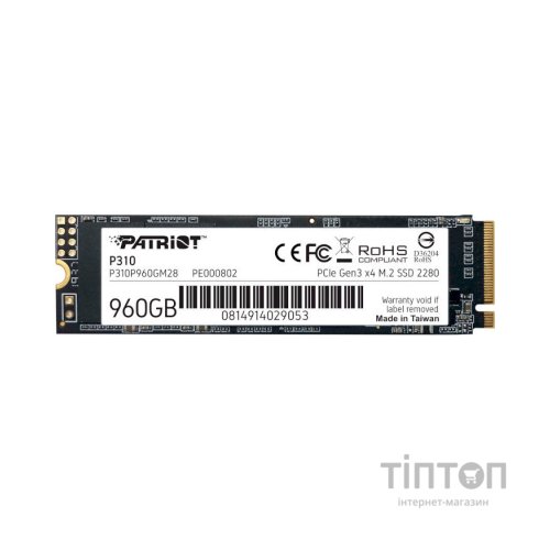 Накопичувач SSD M.2 2280 960GB Patriot (P310P960GM28)