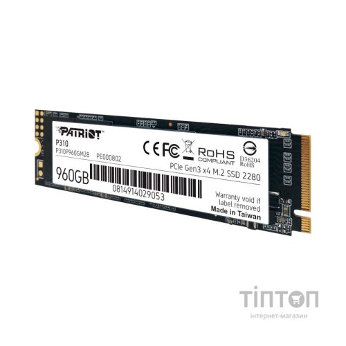 Накопичувач SSD M.2 2280 960GB Patriot (P310P960GM28)