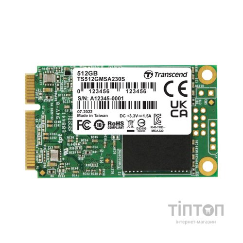 Накопичувач SSD mSATA 512GB Transcend (TS512GMSA230S)
