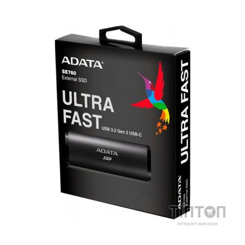 Накопичувач SSD USB 3.2 256GB ADATA (ASE760-256GU32G2-CBK)