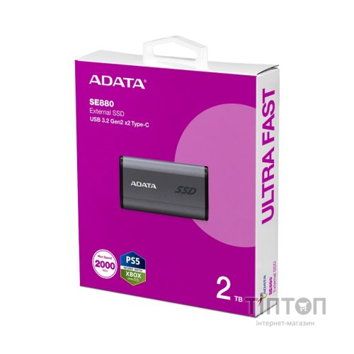 Накопичувач SSD USB 3.2 2TB ADATA (AELI-SE880-2TCGY)