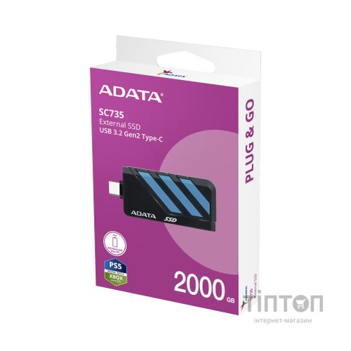 Накопичувач SSD USB 3.2 2TB SC735 ADATA (SC735-2000G-CCBK/BU)