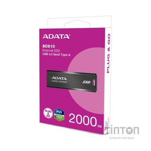 Накопичувач SSD USB 3.2 2TB SD610 ADATA (SC610-2000G-CBK/RD)
