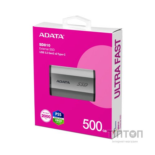 Накопичувач SSD USB 3.2 500GB ADATA (SD810-500G-CSG)