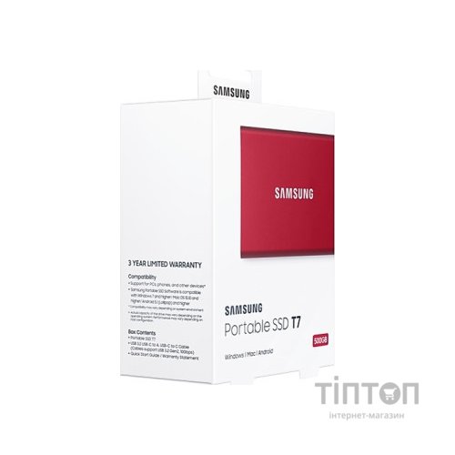 Накопичувач SSD USB 3.2 500GB T7 Samsung (MU-PC500R/WW)