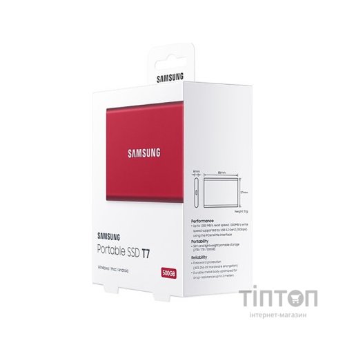 Накопичувач SSD USB 3.2 500GB T7 Samsung (MU-PC500R/WW)