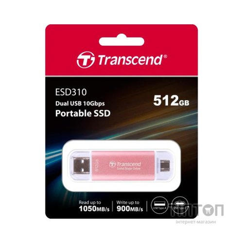 Накопичувач SSD USB 3.2 512GB Transcend (TS512GESD310P)