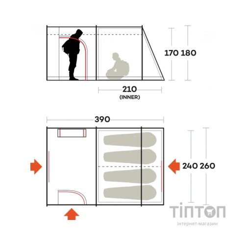 Намет Ferrino Fenix 4 Petrol (929600)