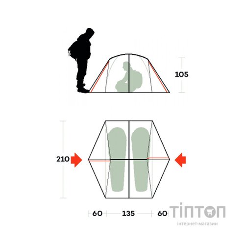 Намет Ferrino Grit 2 Olive Green (91188LOOFR) (928397)