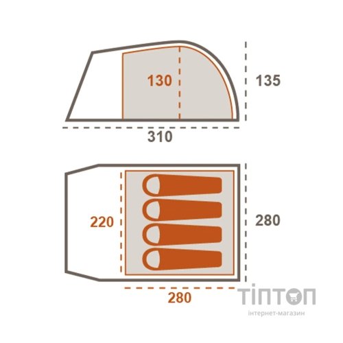 Намет Grand Canyon Topeka 4 Capulet Olive (330028)