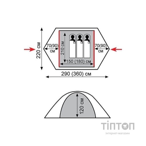 Намет Tramp Peak 3 v2 Green (UTRT-026-green)