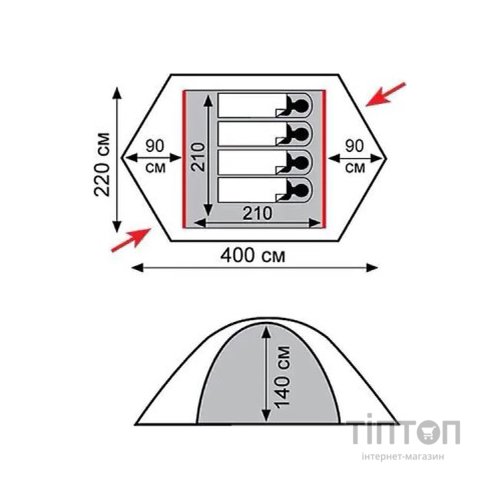 Намет Tramp Rock 4 V2 Green (UTRT-029-green)