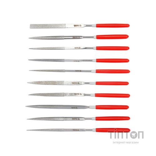 Напилок Yato надфіль алмазний l = 140/50 мм, b = 3 мм, 10 шт. (YT-6144)