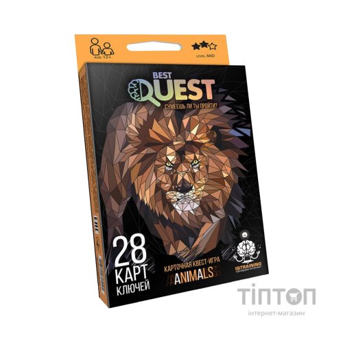 Настільна гра Danko Toys Best Quest Тварини, українська (BQ-01-02U)