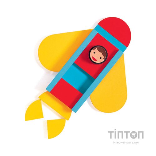 Настільна гра Djeco Набір дерев'яних геометричних фігур Ze Geo Vroom (DJ06436)