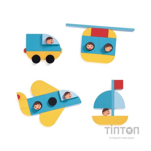 Настільна гра Djeco Набір дерев'яних геометричних фігур Ze Geo Vroom (DJ06436)