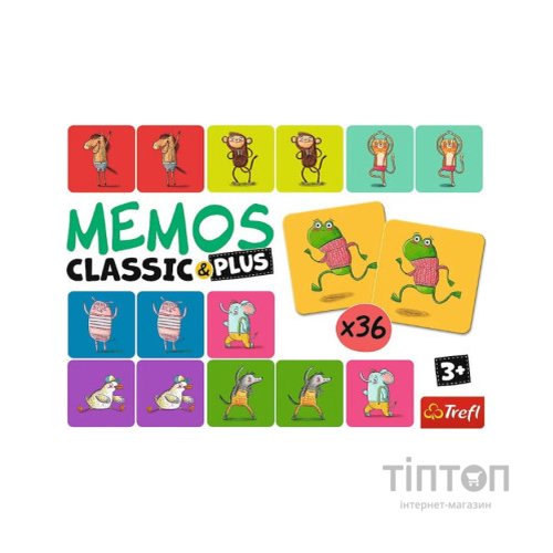 Настільна гра Trefl Мемо Класичні. Рухайся та грай (Memos Classic&plus. Move and play) (02271)