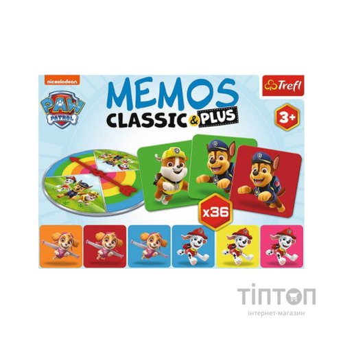 Настільна гра Trefl Мемо Класичні. Цуценячий патруль (Memos Classic&plus. Paw Patrol) (02269)