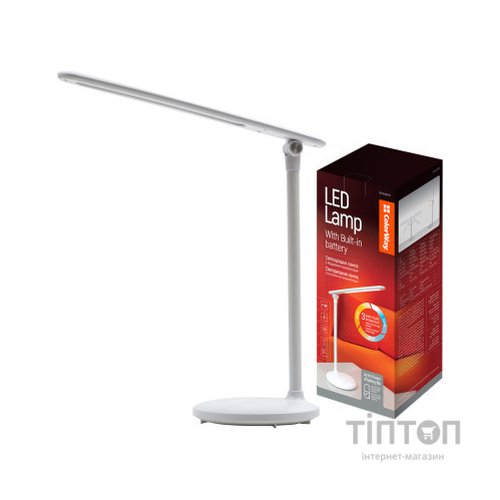Настільна лампа ColorWay 4W with built-in battery 1800 mAh USB in/out 5V*1A, white (CW-DL02B-W)