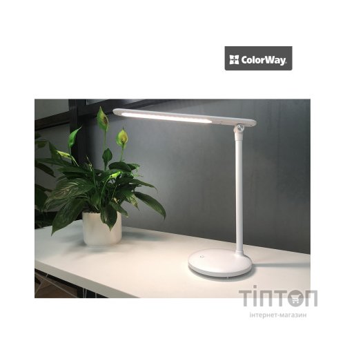Настільна лампа ColorWay 4W with built-in battery 1800 mAh USB in/out 5V*1A, white (CW-DL02B-W)