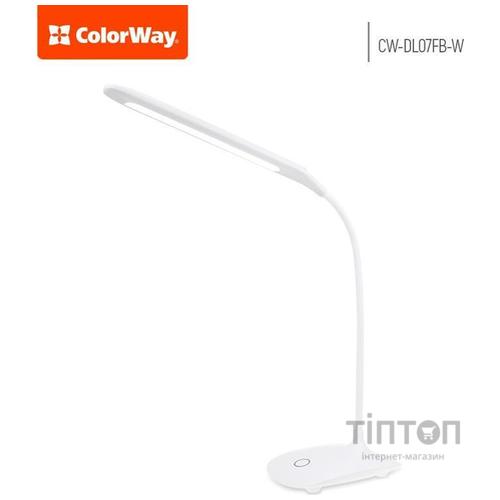 Настільна лампа ColorWay LED Flexible 360 with built-in accumulator 1200mAh (CW-DL07FB-W)