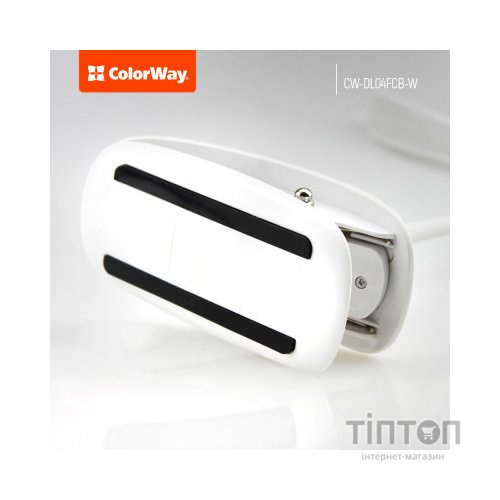 Настільна лампа ColorWay LED Flexible & Clip with built-in accumulator 500mAh (CW-DL04FCB-W)