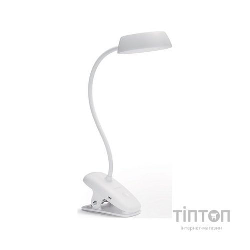 Настільна лампа Philips LED Reading Desk lamp Donutclip 3W, 4000K, 1200mAh (Lithium battery), білий (929003179727)
