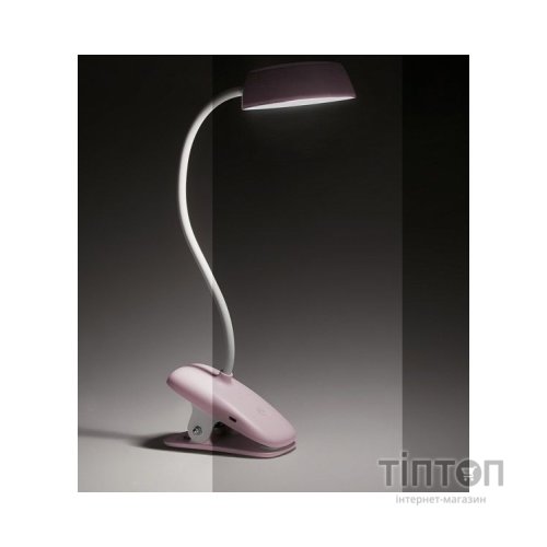 Настільна лампа Philips LED Reading Desk lamp Donutclip 3W, 4000K, 1200mAh (Lithium battery), рожевий (929003179627)
