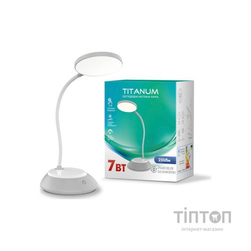 Настільна лампа TITANUM LED DC3 7W 3000-6500K USB сіра (TLTF-022G)