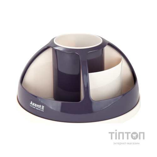 Настільний набір Axent підставка-органайзер Duoton кругла 17х10х17 см Пластикова сливова (2204-11-A)