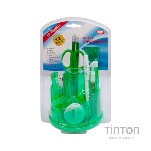 Настільний набір H-Tone 12 предметів, зелений (KIT-HT-JJ41013)