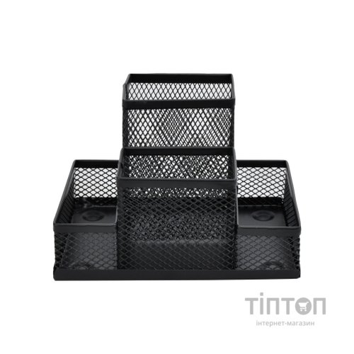 Настільний набір H-Tone металевий, 15,3х10,3х10 см, чорний (SET-HT-JJ41208)