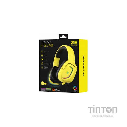 Навушники 2E HG340 RGB USB 7.1 Yellow (2E-HG340YW-7.1)