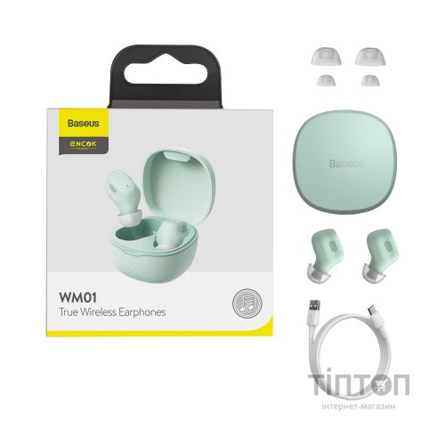 Навушники Baseus Encok TWS WM01 Green (NGWM01-06)