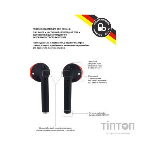Навушники BeatBox PODS AIR 2 Wireless Сharging Black-Red (bbpair2wcbr)
