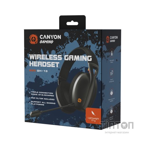 Навушники Canyon GH-13 Ego Wireless Gaming 7.1 Black (CND-SGHS13B)