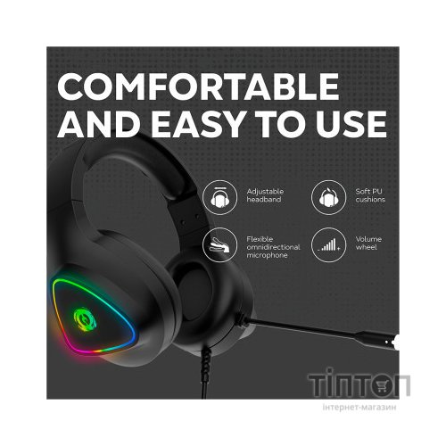 Навушники Canyon GH-6 Shadder Gaming 3.5 мм RGB Black (CND-SGHS6B)