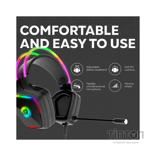 Навушники Canyon GH-9A Darkless Gaming 3.5 мм RGB Black (CND-SGHS9A)