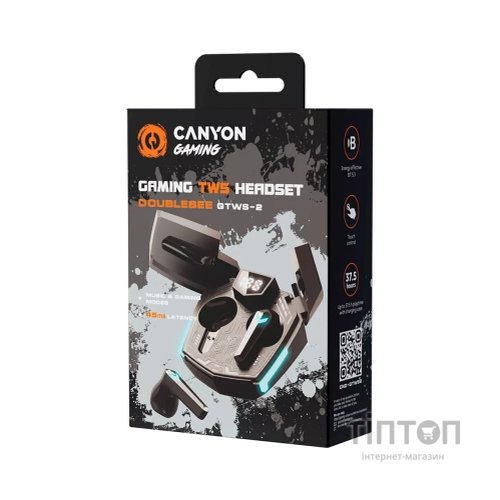 Навушники Canyon GTWS-2 Gaming Black (CND-GTWS2B)