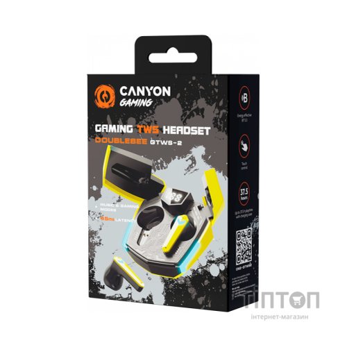 Навушники Canyon GTWS-2 Gaming Yellow (CND-GTWS2Y)
