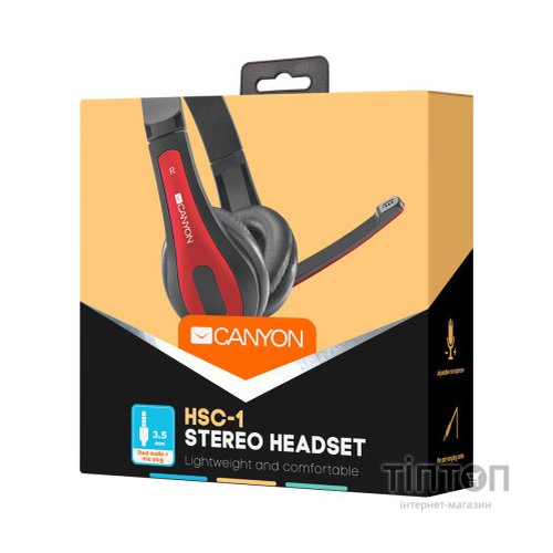 Навушники Canyon HSC-1 Black-Red (CNS-CHSC1BR)