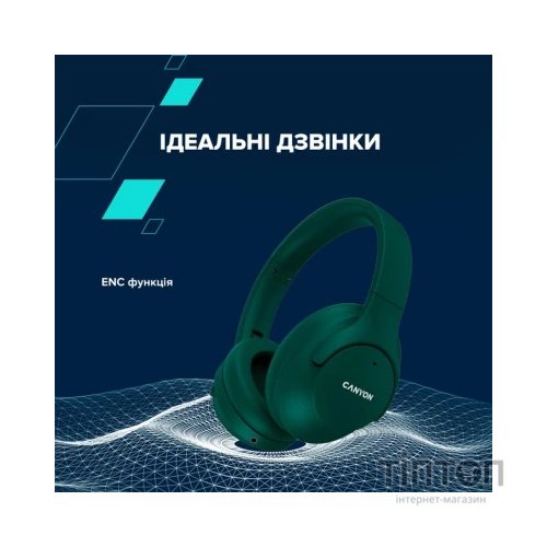 Навушники Canyon OnRiff 10 ANC Bluetooth Green (CNS-CBTHS10GN)