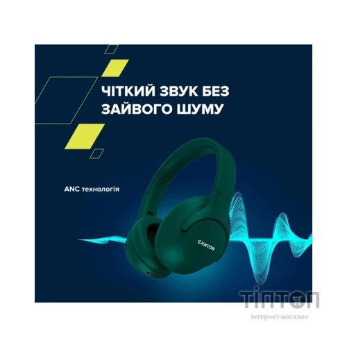 Навушники Canyon OnRiff 10 ANC Bluetooth Green (CNS-CBTHS10GN)