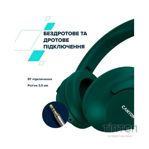 Навушники Canyon OnRiff 10 ANC Bluetooth Green (CNS-CBTHS10GN)